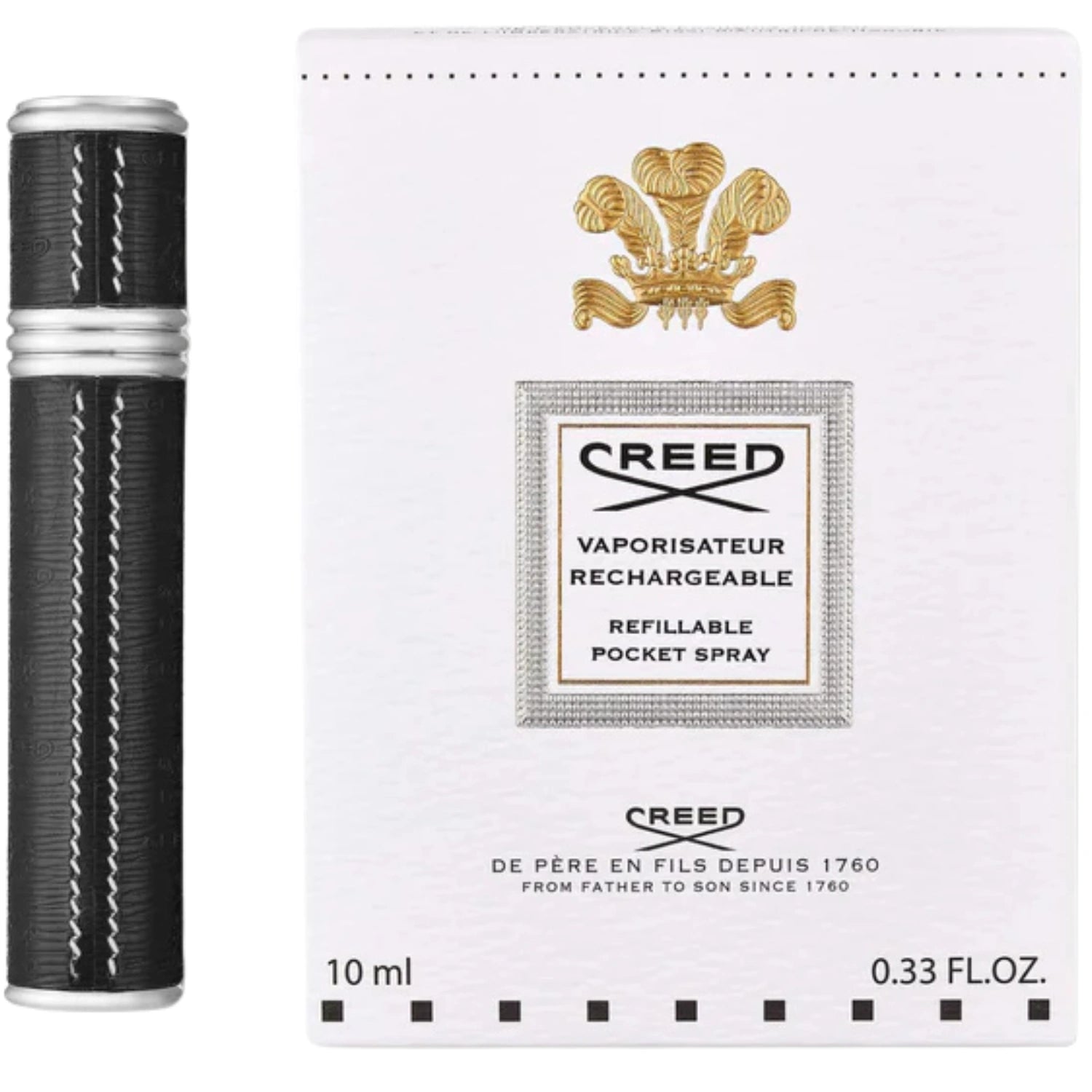 Silver & Black Refillable Pocket Atomiser