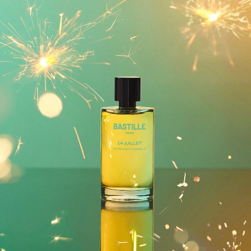 Bastille Juillet perfume with sparklers alight 