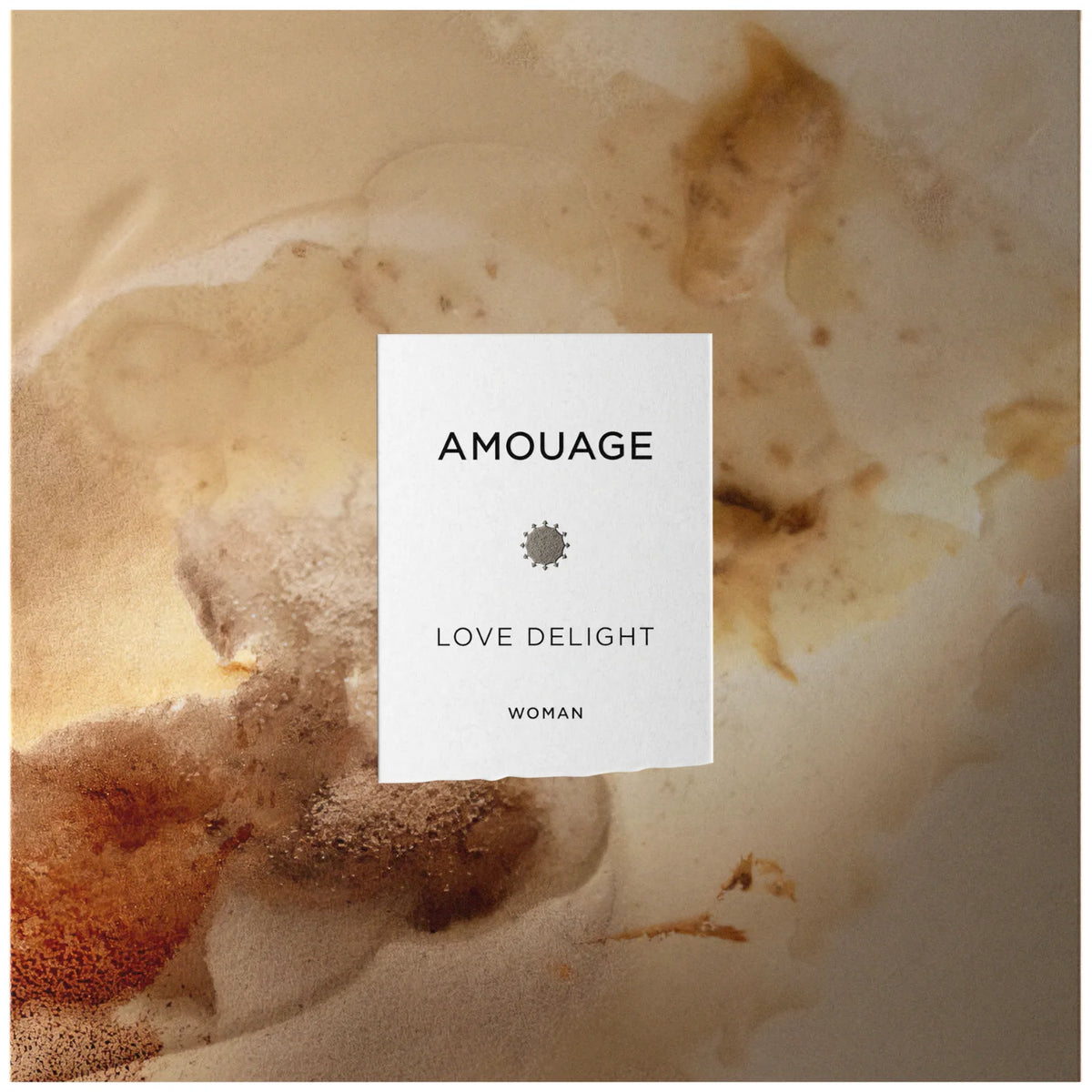 Amouage Love Delight perfume box on a white background