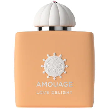 Amouage Love Delight perfume bottle on a white background