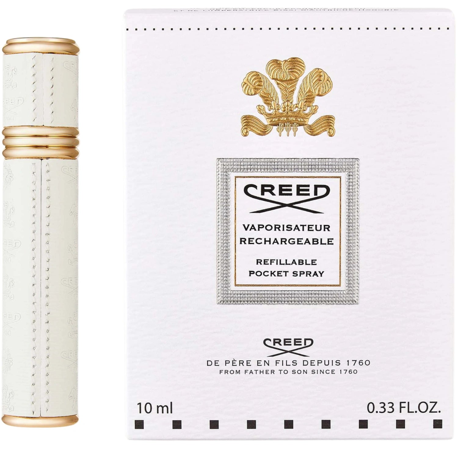 Gold & White Refillable Pocket Atomiser