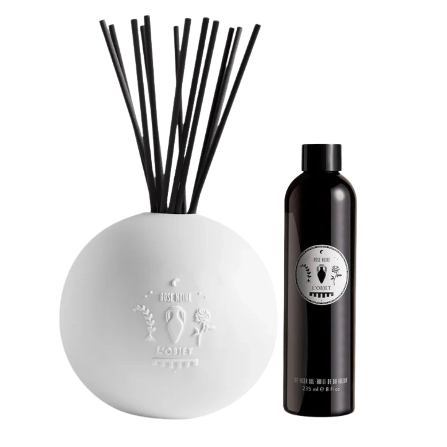 Rose Noir Porcelain Diffuser Set