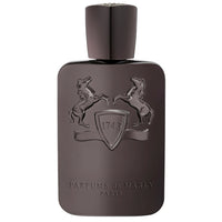 Parfums de Marly Herod Eau de Parfum bottle with a matte dark brown finish, embossed horse crest and matching dark brown cap.