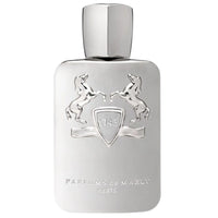 Parfums de Marly Pegasus Eau de Parfum bottle featuring a matte silver finish with the signature embossed horses and crest.