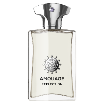 Amouage Reflection perfume bottle on a white background